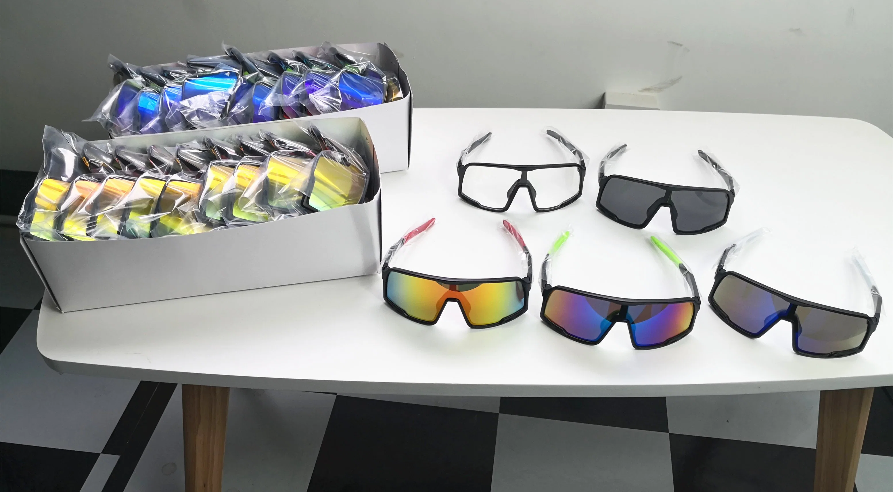 Outdoor Custom Logo Large Frame Windproof Sports UV400 Mirror Cycling Glasses