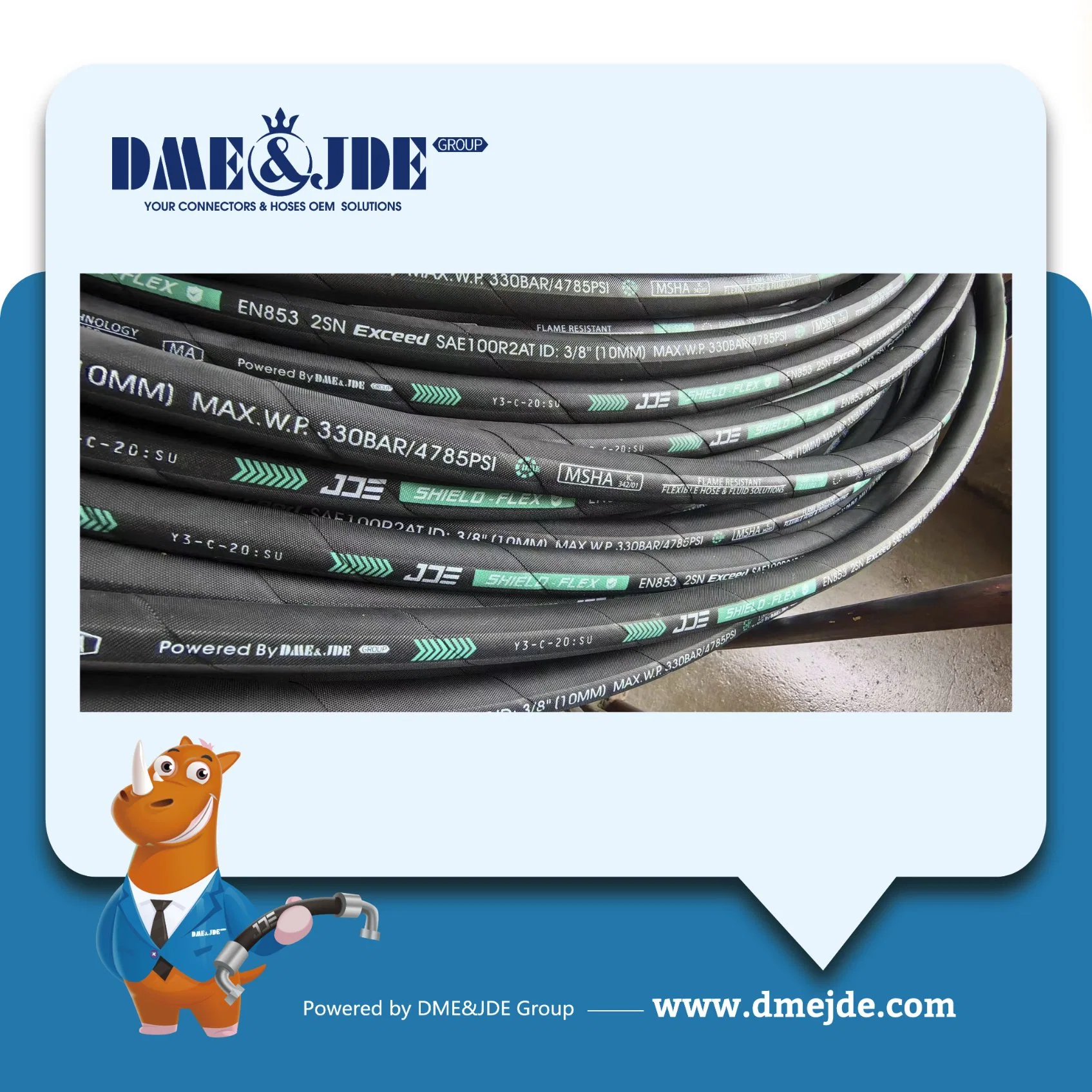 High-Pressure Dual Wire Braided Hydraulic Hose ISO 1436 2sn