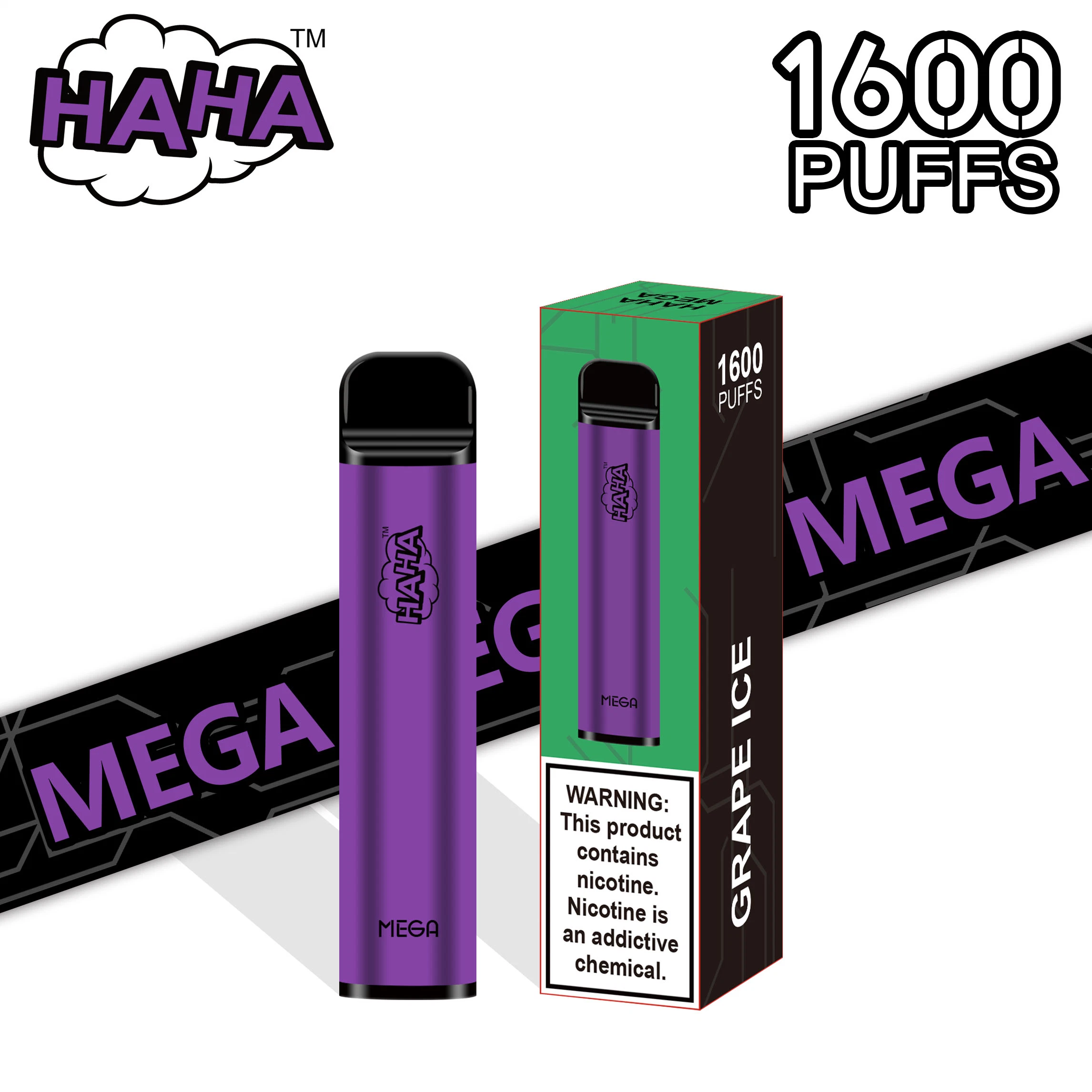 Super Taste Aokit Haha Mega Electronic Cigarette 1600puffs Vapes Disposable/Chargeable