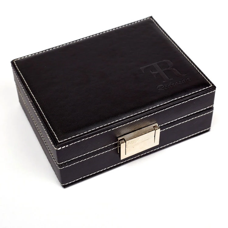 Luxury Wooden PU Leather Box Playing Card with Pen and Notebook