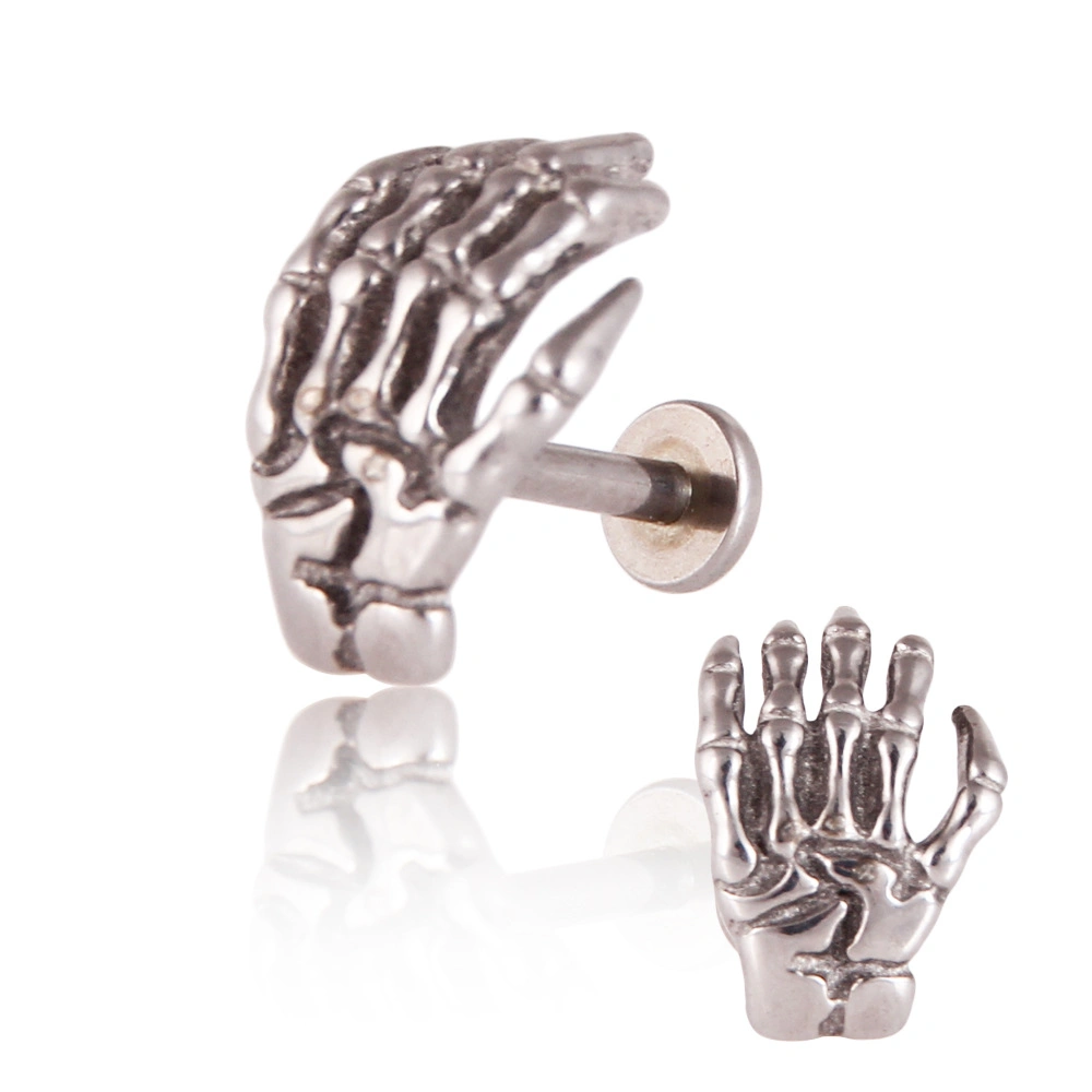 Skeleton Hand Bone Lip Nail Stainless Steel Ear Nail Jewelry