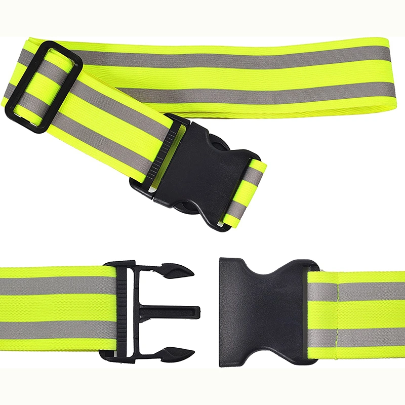 Safety Reflective Waistband Adjustable Reflective Elastic Band Sash Belt for Running Cycling