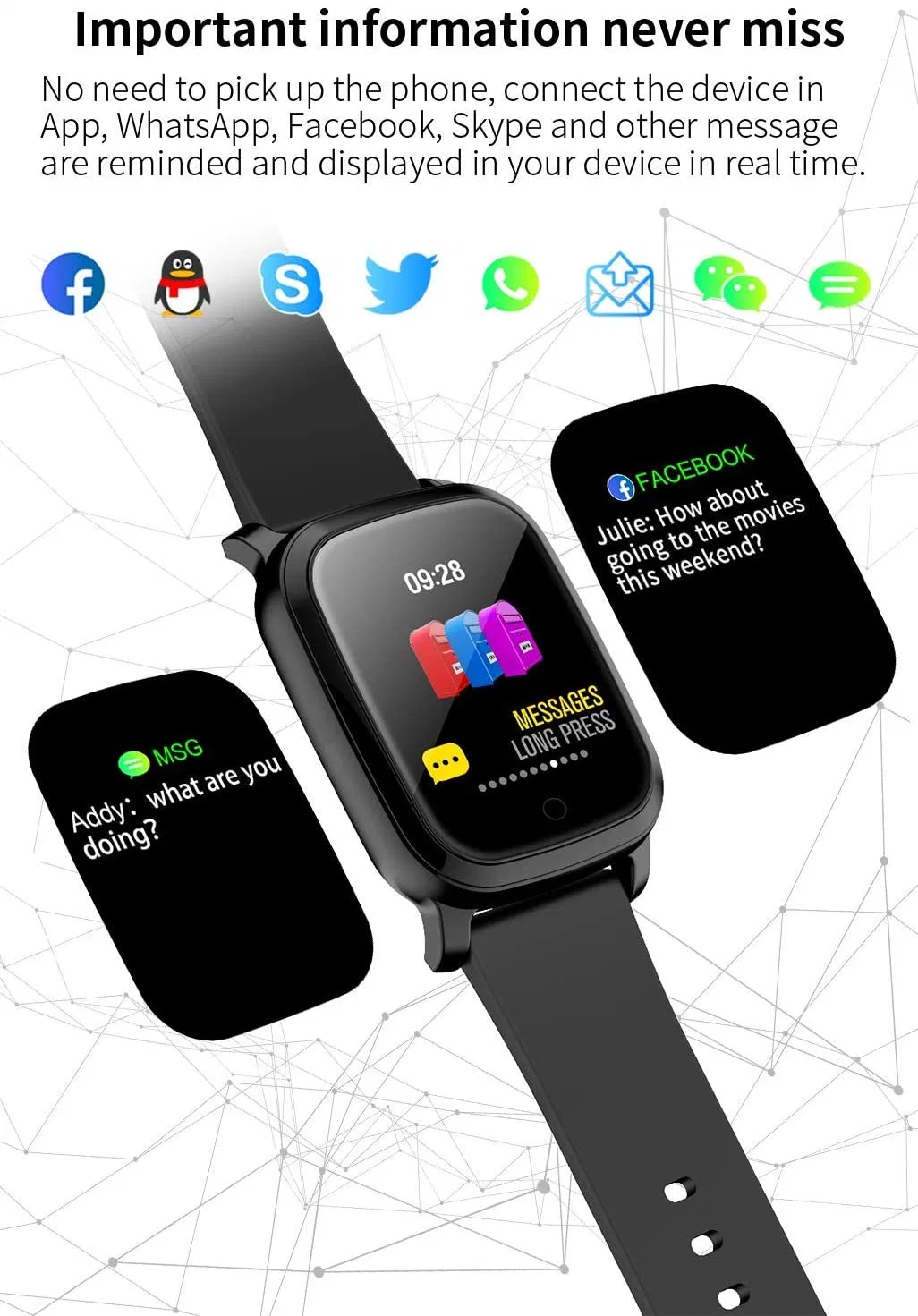 Fabricant de gros Smartwatch, M5 dernier bracelet intelligent avec thermomètre infrarouge, oxygène du sang, Pedometer, fréquence cardiaque, surveillance du sommeil