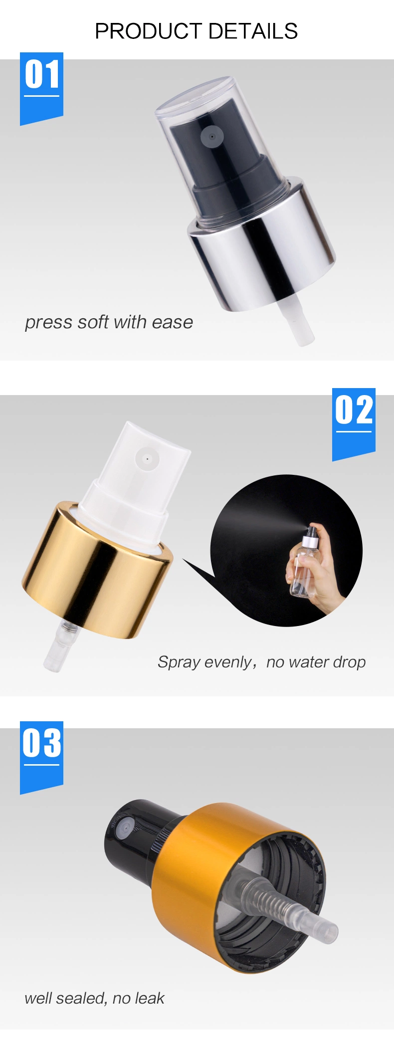 Mist Spray 18/410 20/410 24/410 28/410 Spring Outside Fine Mist Sprayer Plastic Bottle Perfume Pump Spray Head Plastic Products Cosmetic Packaging