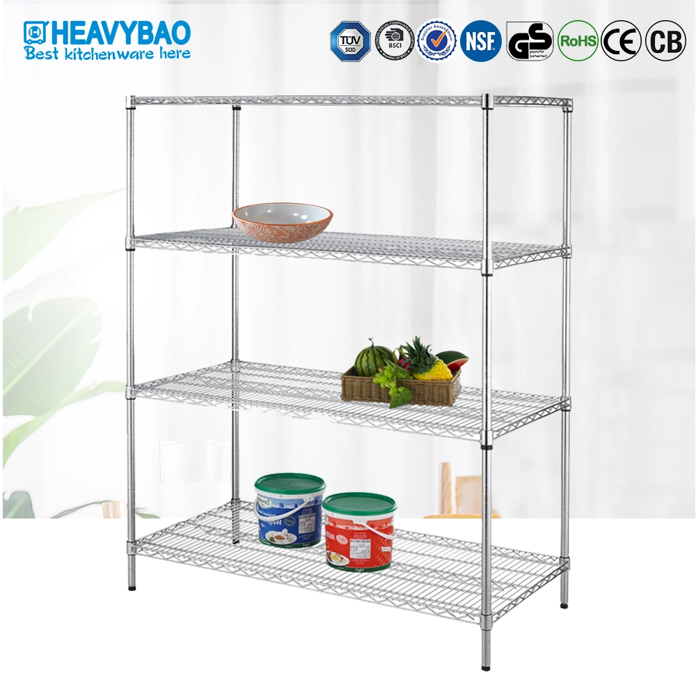 Heavybao 4-Tier Kitchen Storage Organizer Wire Shelving Unit Metal Shelf Rack