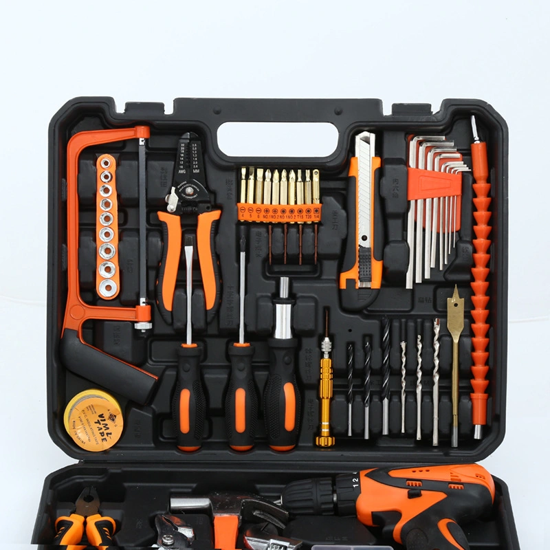 126PCS HousehousehouseHouseTool Set كهربائيًا أداة ربط مفكات الخشب أداة إصلاح المنشار أداة يدوية لأدوات الثقب الكهربائية من نوع Lithium تعيين