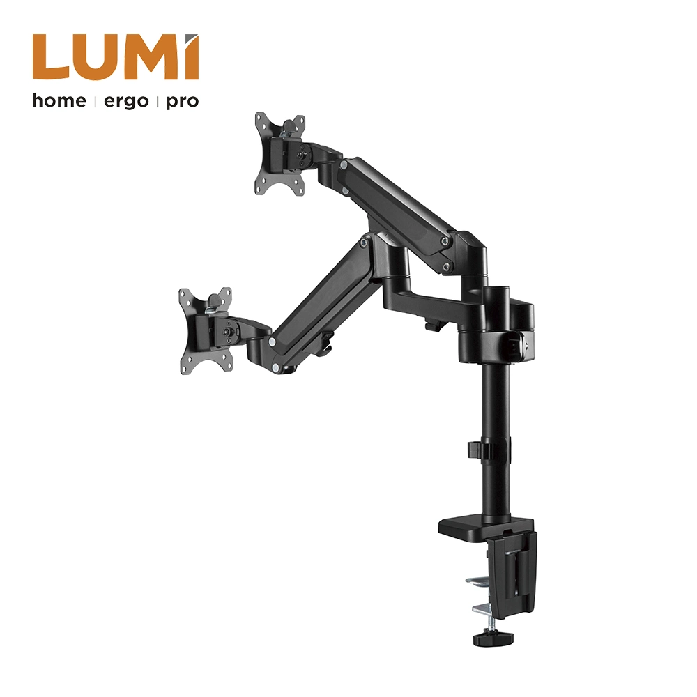 China Wholesale/Supplier Dual Monitors Lift Engine Arm Mount Heavy-Duty Desk Mount Aluminum Gas Spring Monitor Arm