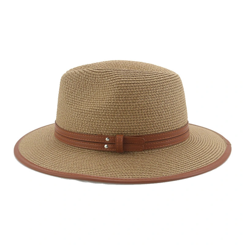 Primavera al por mayor Verano Korean papel envuelto Straw Beach Cap Lady Sombrero de Sun de moda británica de diseño