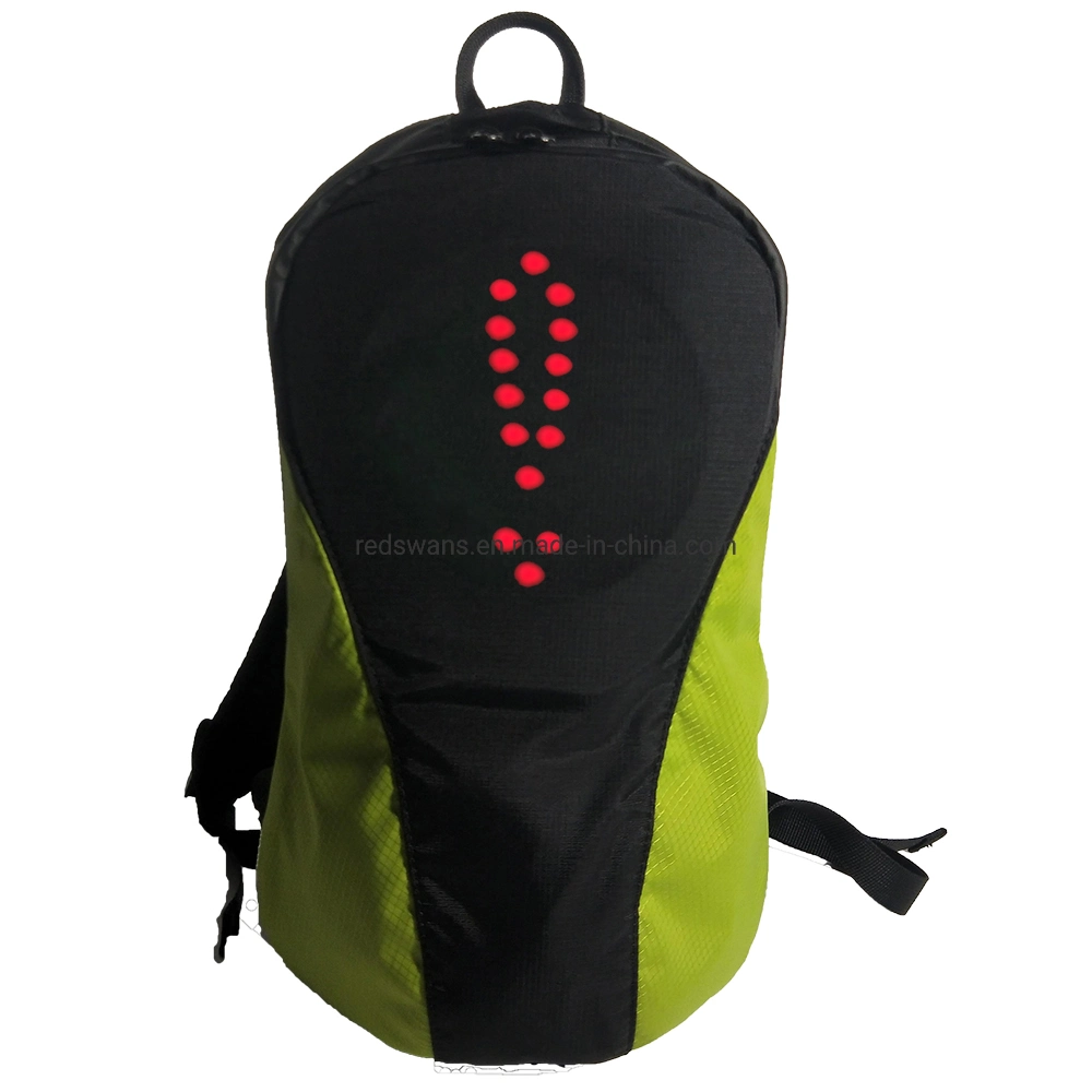 Reflektierender L. E. D. Licht-up Rucksack, Nylon Sicherheitswarnung Elektro-Mountainbike Fernbedienung Leuchtende Tasche Blinker Spot Bag RS-1904293-4