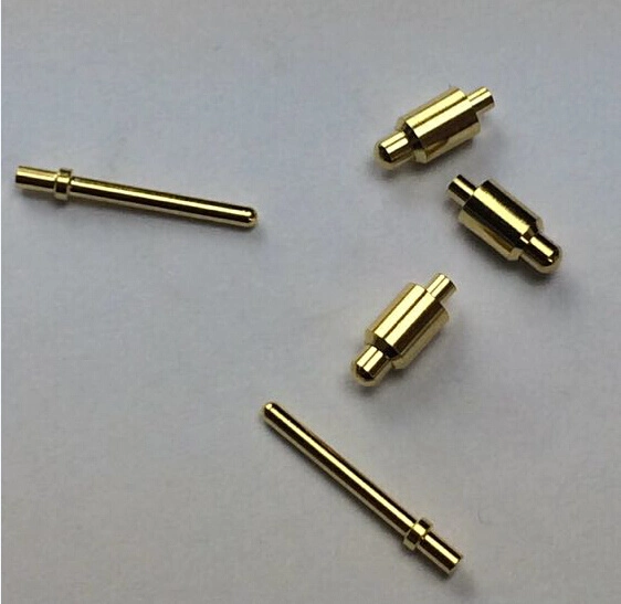 High Precision CNC Machining Gold Plated Brass Spring Loaded Test Pogo Pin Connector