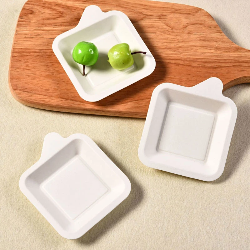 Eco-Friendly Disposable Sugarcane Cake Plate Party Supply