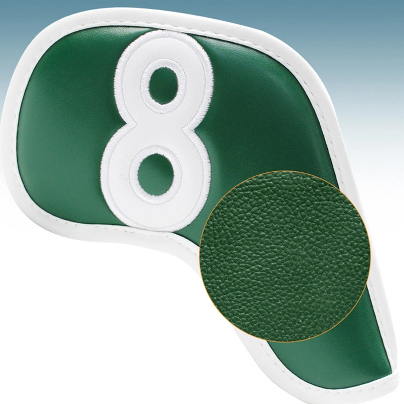 Golf Iron Club Cover PU Club Head Cover Embroidered Digital Waterproof