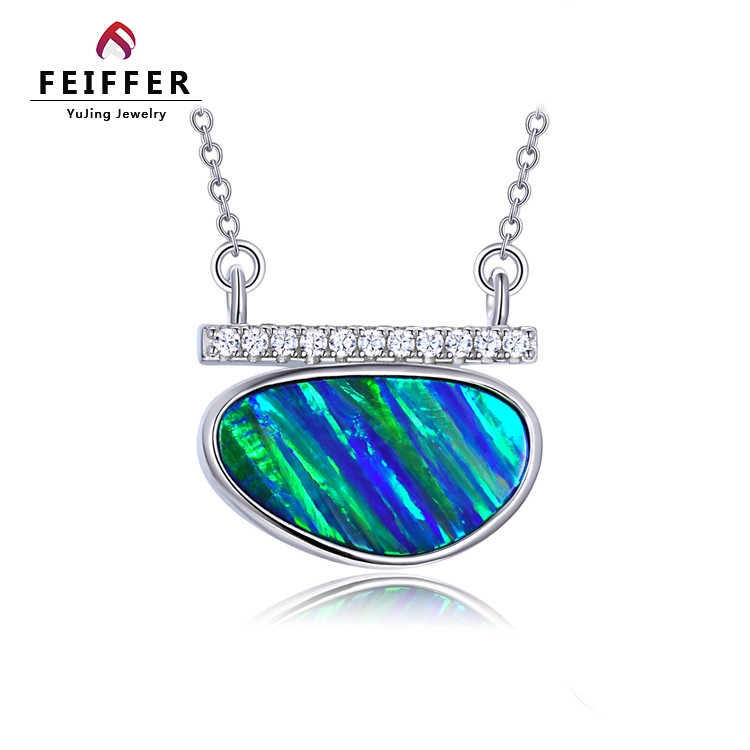 New Opal Doublet Fashion Design Jewellery 925 Silver Fire Opal Necklace Jewelry (NL86726)