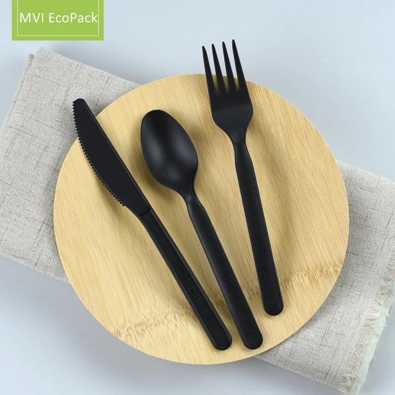 Eco-Friendly Kitchen Utensils Dinner Set 7inch Biodegradable Cpla Disposable Cutlery Set