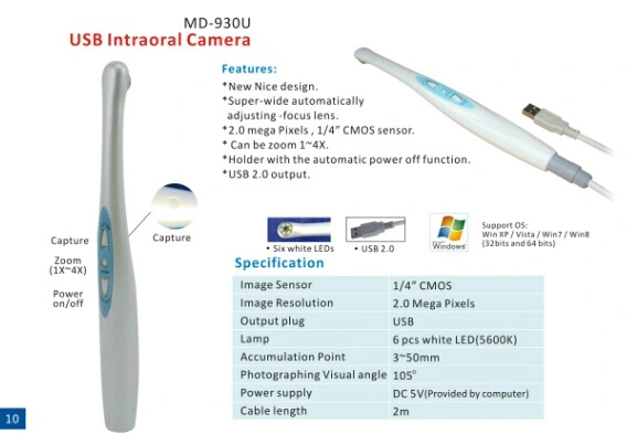 Nuevos MD-930u USB Cámara Intraoral Digital Zoom