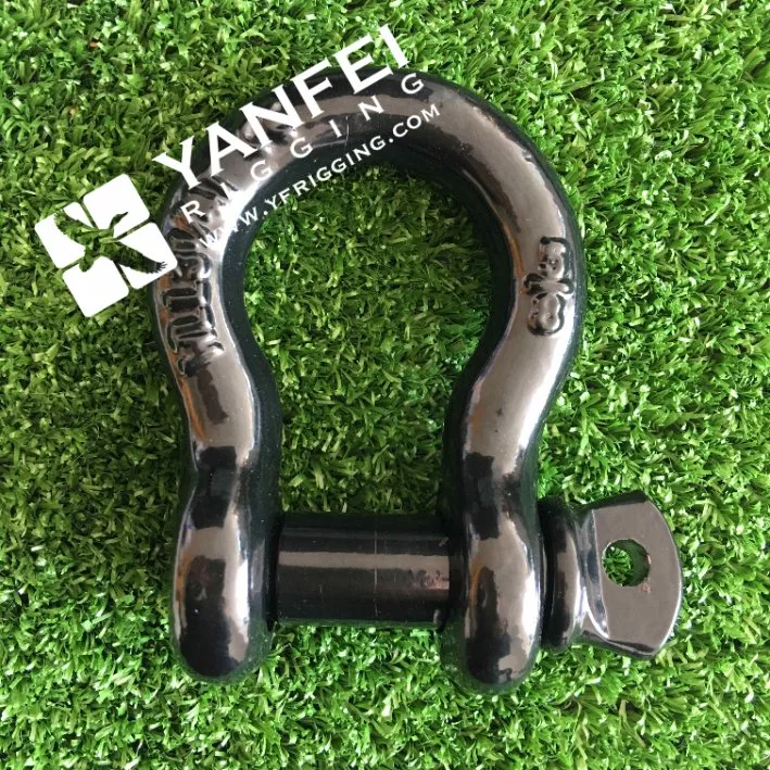 Us Type Black Painted Bow Shackle with Screw Pin