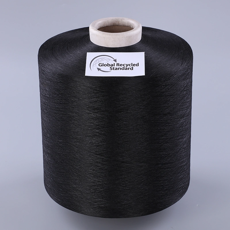 Shaoxing Xinghui Recycle Grs Polyester Color DTY 75D/36f with 20d Creora Spandex Polyester Air Covered Thread Weaving Yarn
