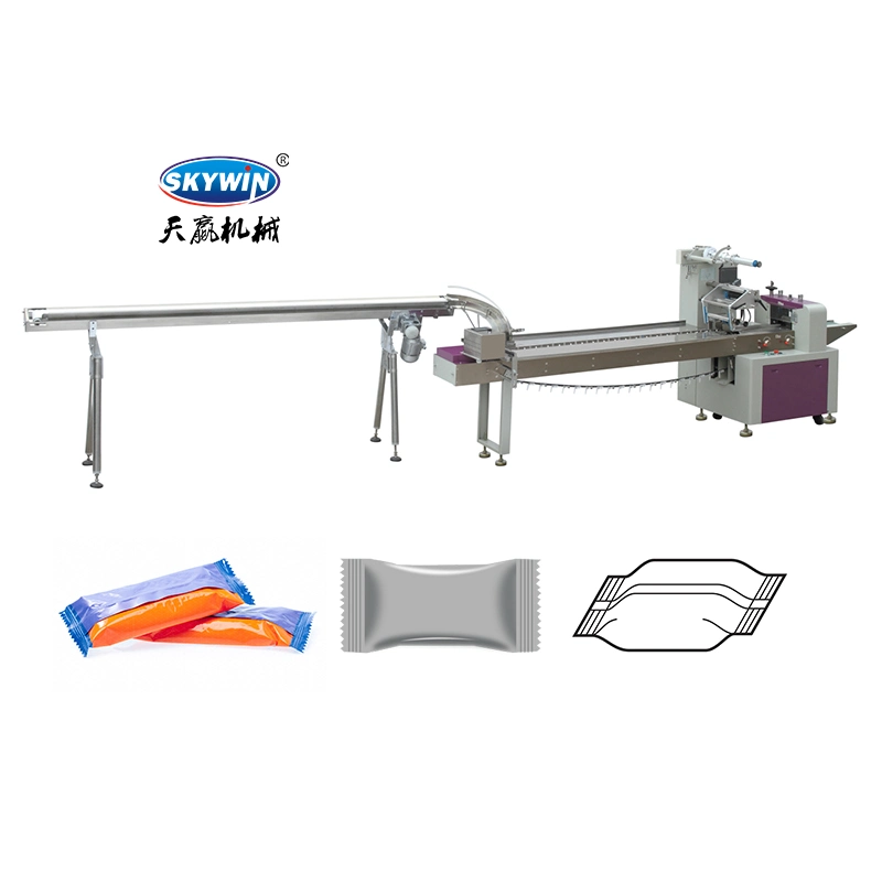 High Speed Automatic Horizontal Flow Pillow Packing Machine / Wrapping Machine for Mask/Glove/Bread/Cake/Biscuit/Cookie/Chocolate