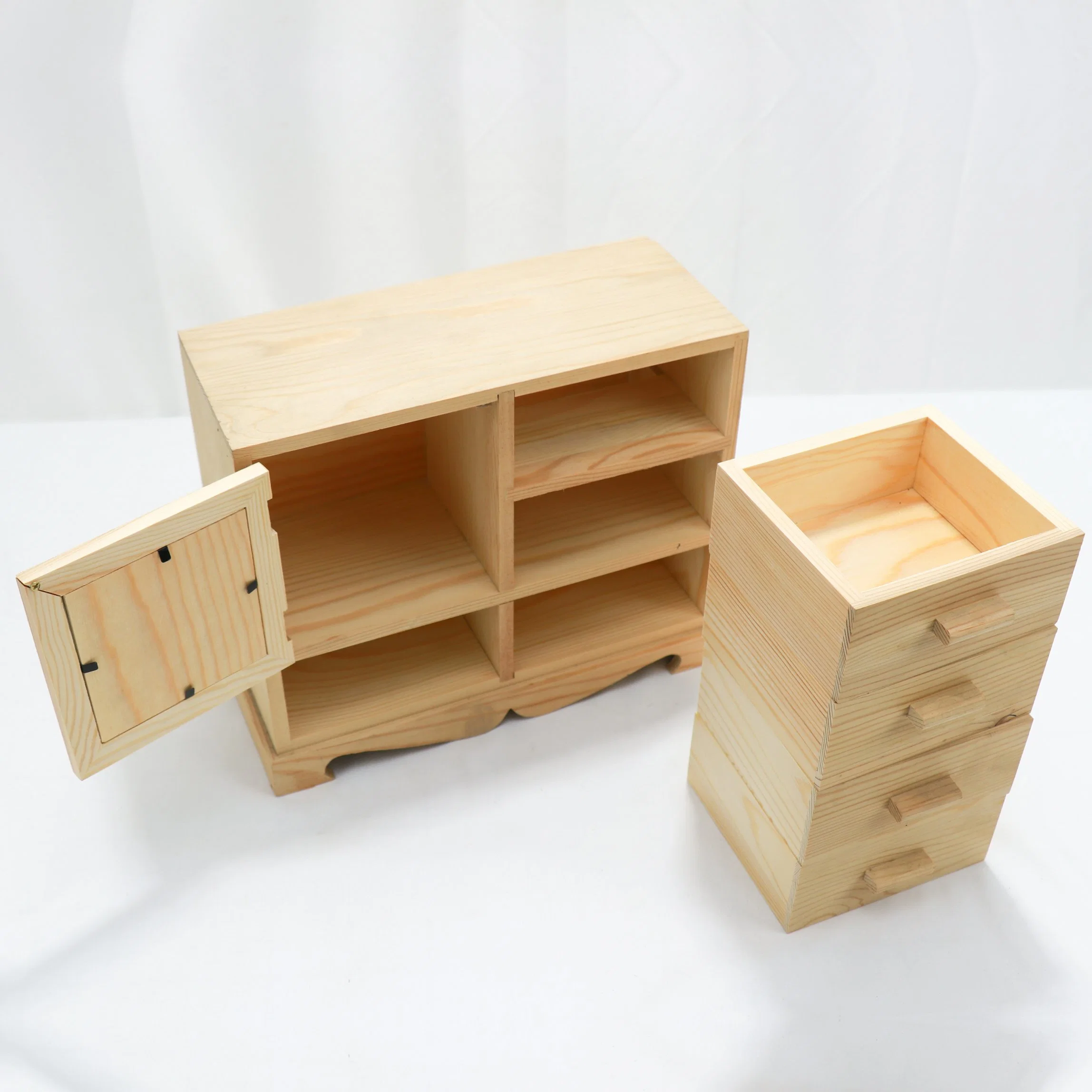 New Style Wooden Bamboo Desk Organizer Box with Drawers for Home