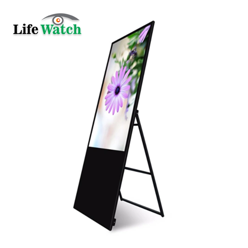 32-Inch Floor Upstanding Portable Foldable LCD Digital Poster Advertising Screen for Shop Advertisement Solution