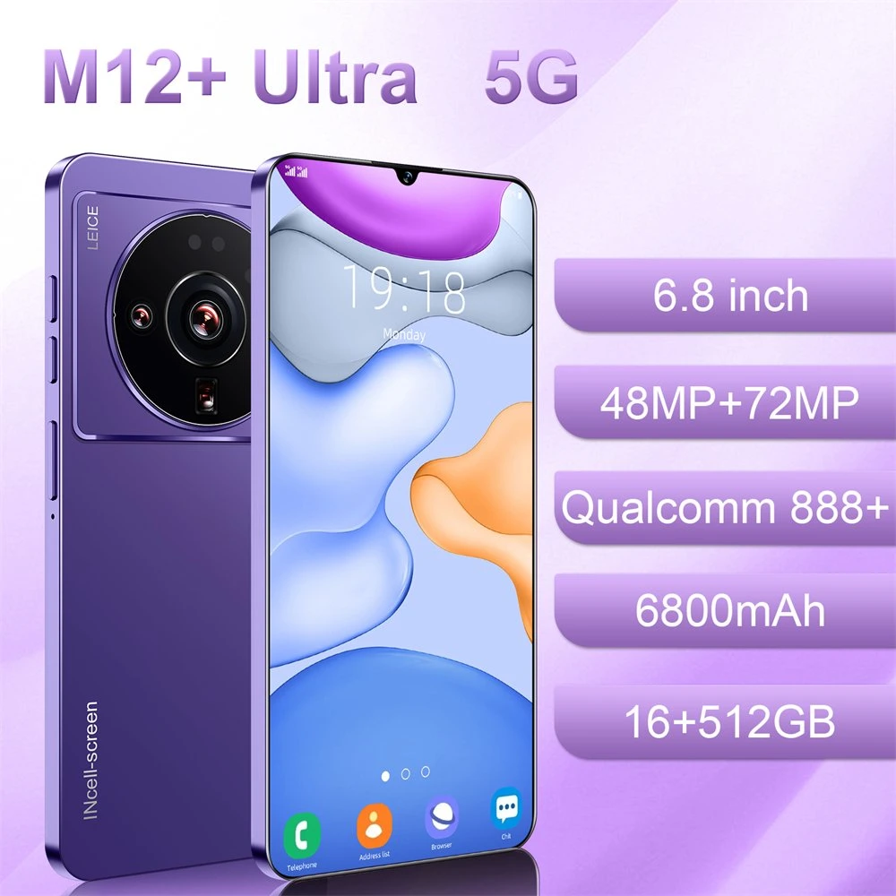 Wholesale/Supplier Brand New Cell Phone Model M12+ Ultra 16GB 512GB, 1tb, Android Smart Phone, OEM/ODM Ready in Stock Viqee Mobile Phones