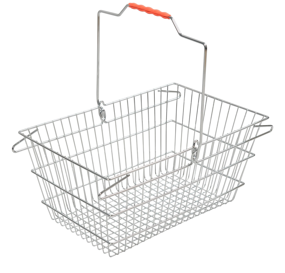 Chrome Zinc Steel Metal Wire Shopping Basket