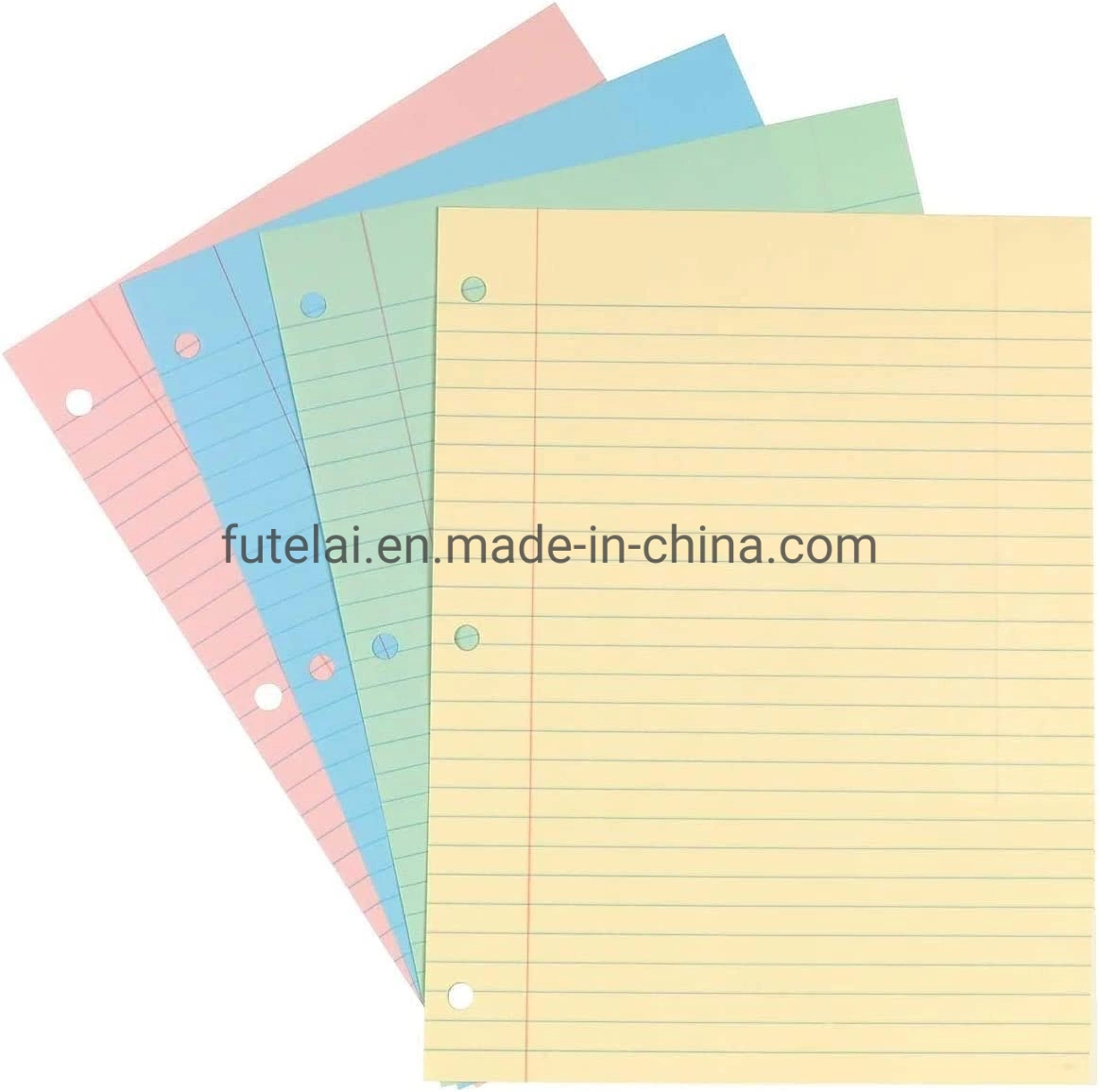 Papel de enchimento de folhas soltas, 100 folhas, tamanho Carta de 10,5 polegadas e perfurado com 3 orifícios, para caber em papel normal de 3 furos, 8 x 10,5 polegadas, pautado para a Faculdade, perfurado com 3 furos para papel de encadernador de 3 argolas