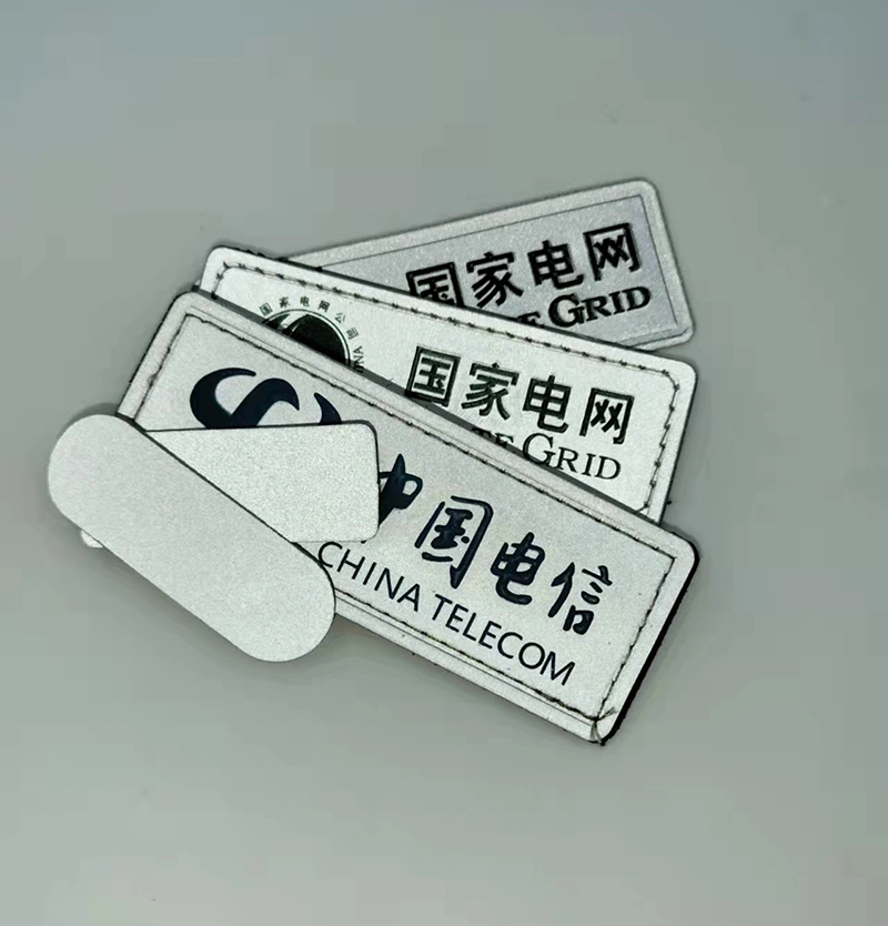 Custom Reflective Printed Logo Patch Reflective Label Sewing on The Clothing