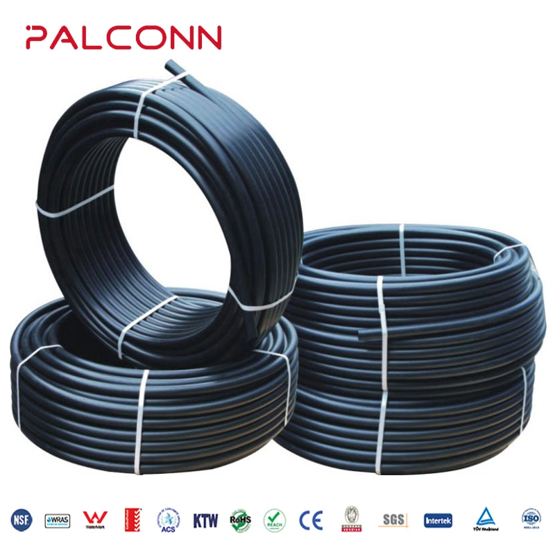 China Manufacturer Palconn 50*5.6mm Pn20 Black Irrigation HDPE Pipe and Fittings for Agriculture