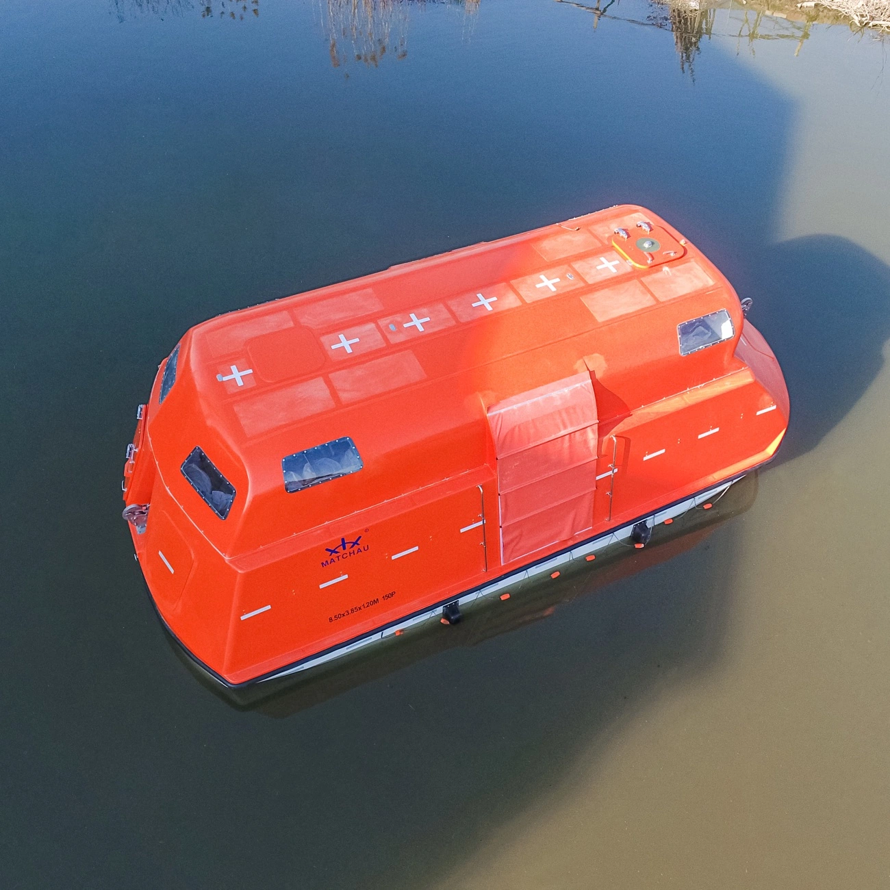 Bote salvavidas o embarcación de rescate parcialmente cerrada de 9.6 metros para uso marino