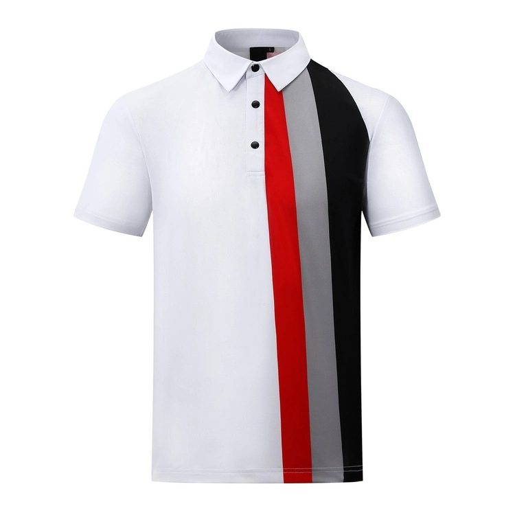 Factory Direct Price Man Cotton High Quality Sublimation Printing Polo with Vertical Stripes Polo Shirt