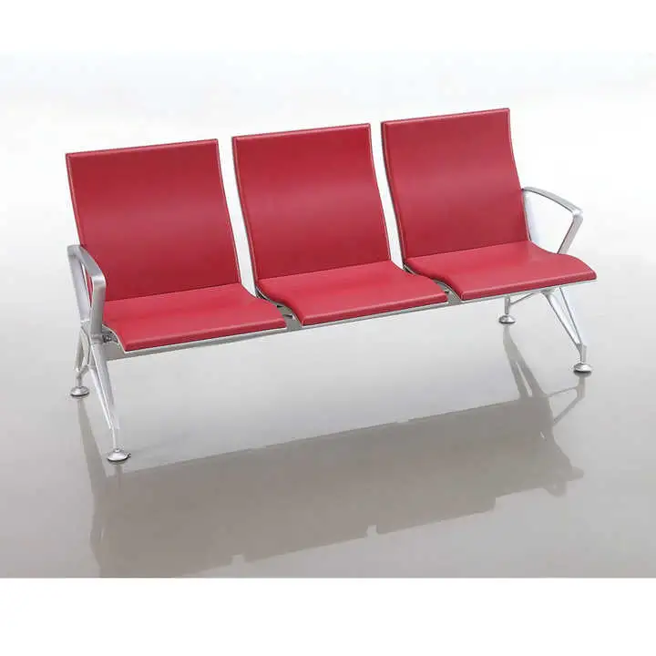 Customer Waiting Bench PU Aluminum Airport Seating Hospital Clinic Waiting Chair