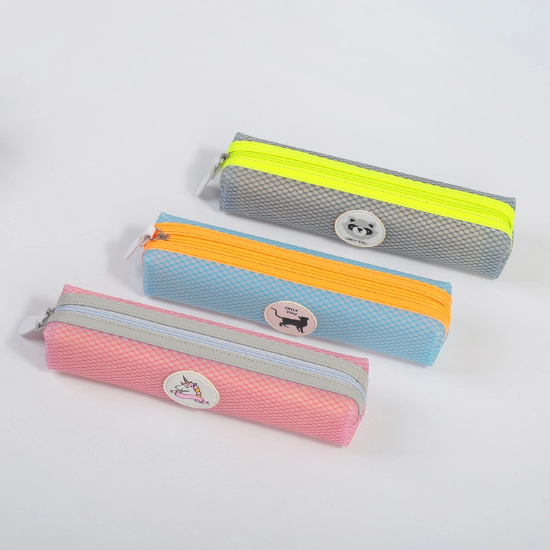 Plastic Colorful Cute Single Layer Stationery Pencil Case