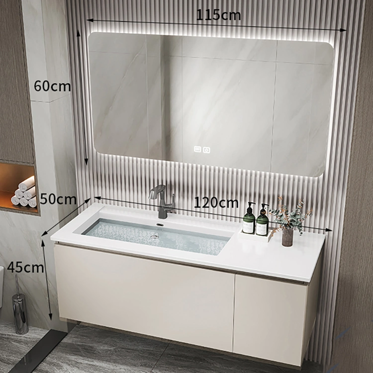 Modern Luxury Bathroom Mirror Cabinet with Light Supplier High End Nano Basins Euro Style Floating Bathroom Vanity with Sink