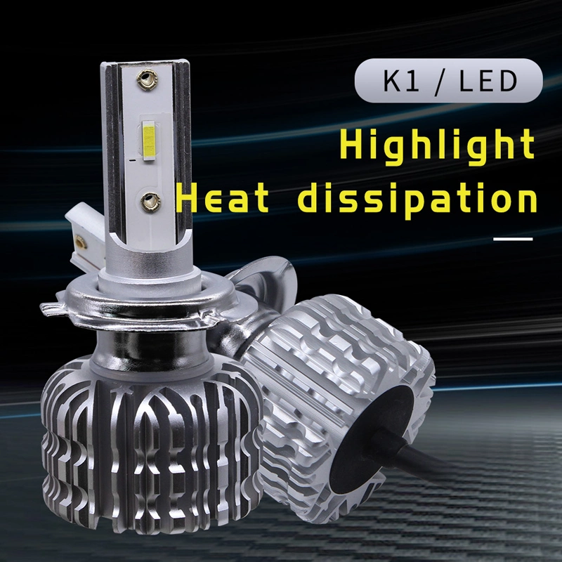 Hot Selling K1 Lamp Unique Chip Spotlight H7 H4 H13 LED Headlight Auto Lamps Car Light Hb4 9006 H8 H11 Hb3 9012 Hir2 LED Bulb 12000L Auto Headlights