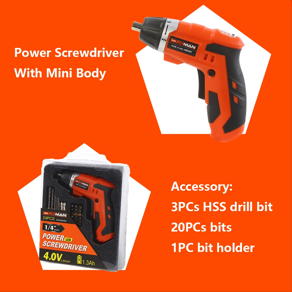 New Arrival 3.6V Mini Electric Screwdriver Cordless Power Tool with Li-ion Battery 1300mA