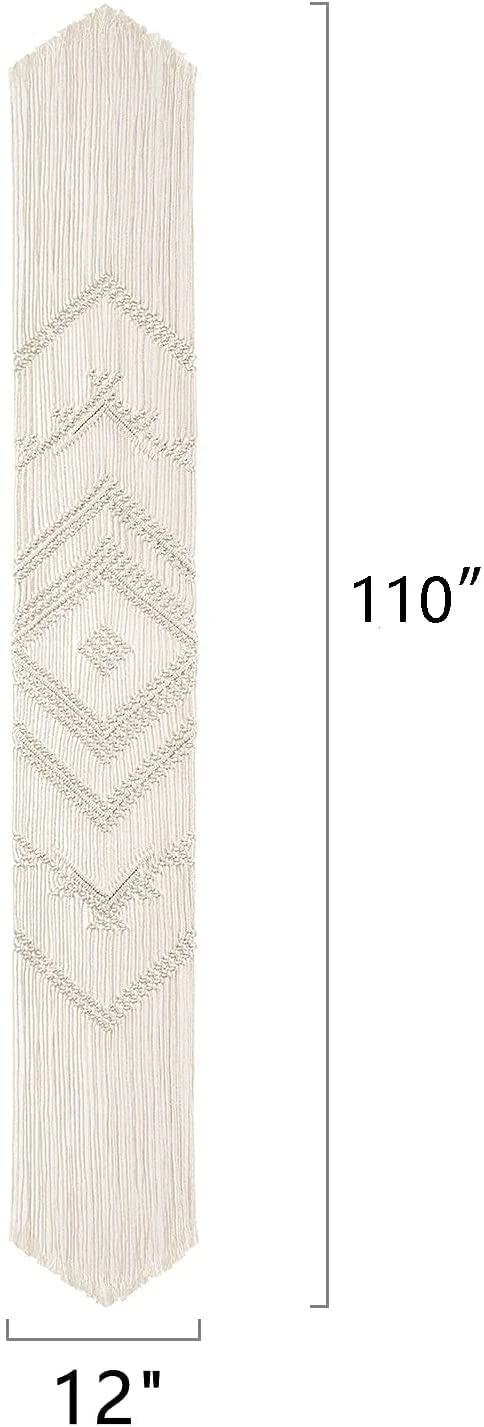 110 Inches Macrame Table Runner Woven Wedding Table Decor Handmade Boho Home Decors