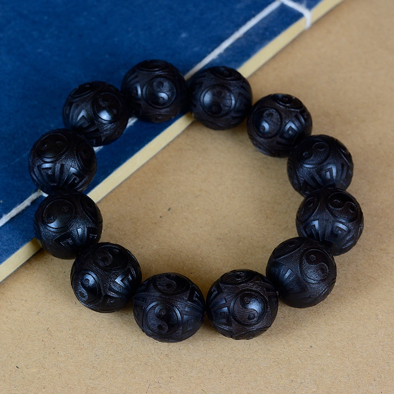 Lobular Rosewood Purple Carving Zodiac Buddha Beads Bracelet Bracelet Rosary Beads