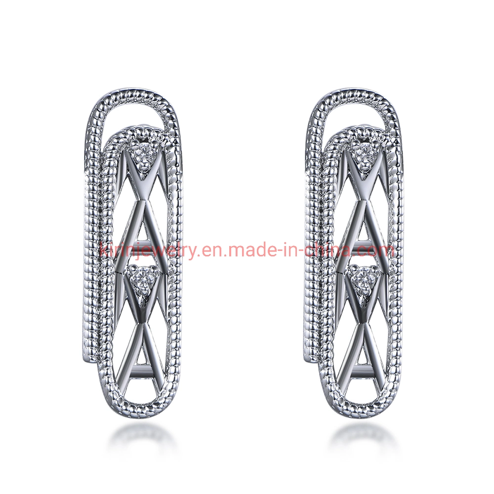 Haute qualité Rhodium Plating mode bijoux puces d'oreilles argent 925 Fabricant Designer Ruby boucles d'oreilles pour mère