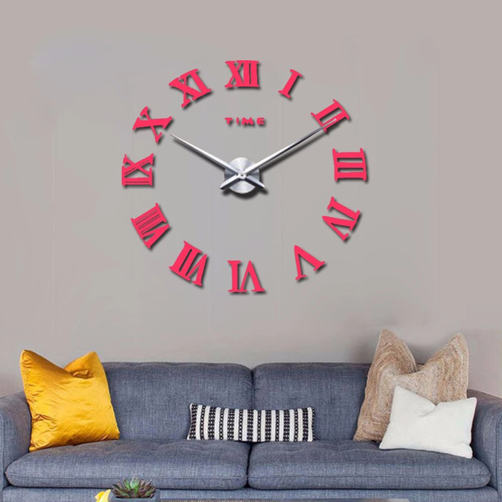 Roman Digital 3D Quartz DIY Acrylic Miroir Wall Clock