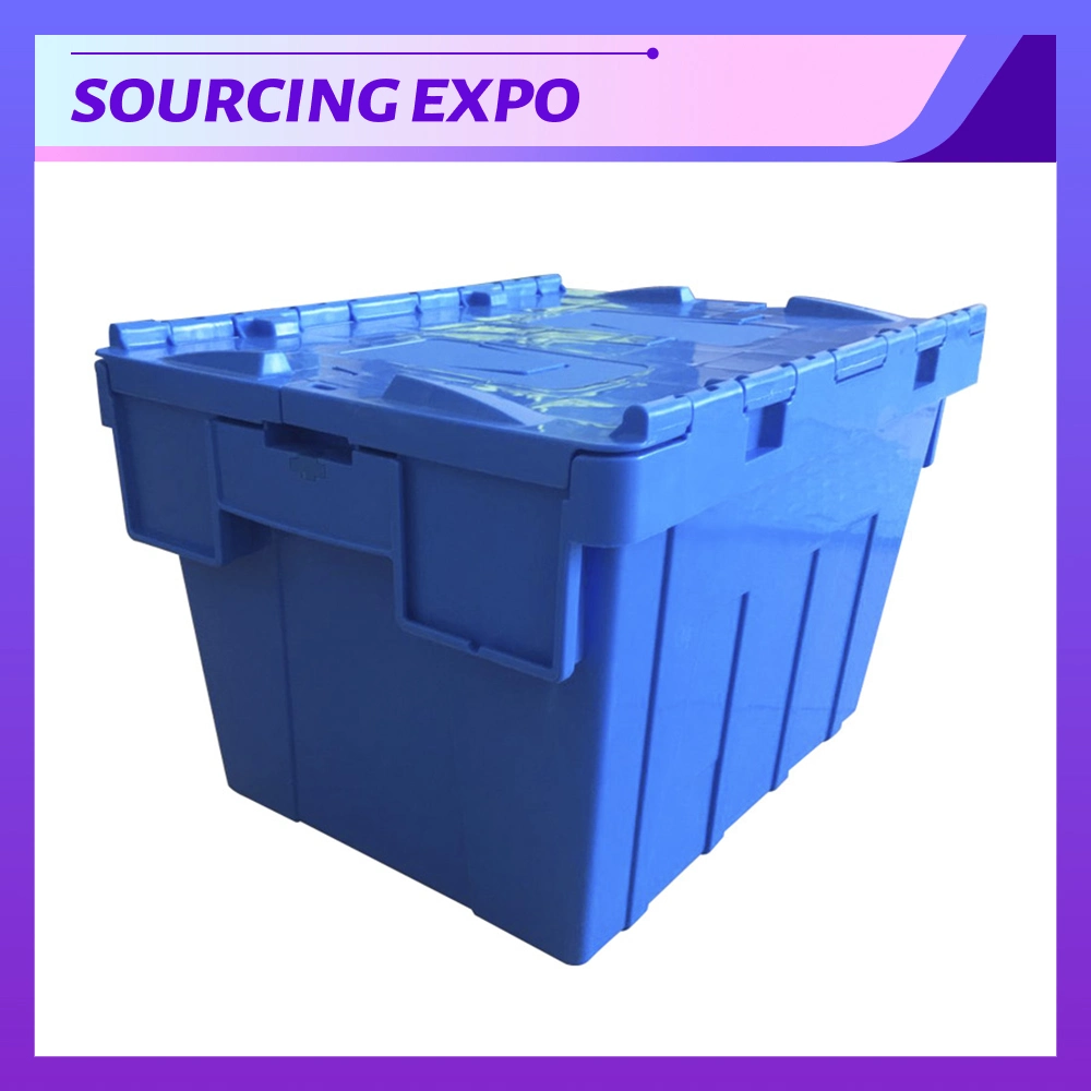 Tote Box with Lid Plastic Moving Crate 600*400*315mm