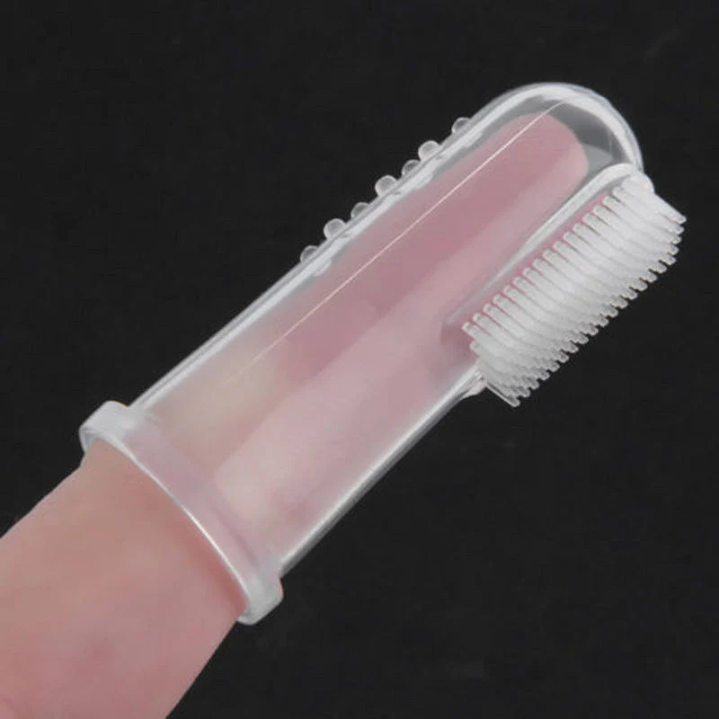 O uso de lactentes Material macio do dedo de Silicone escova de dente