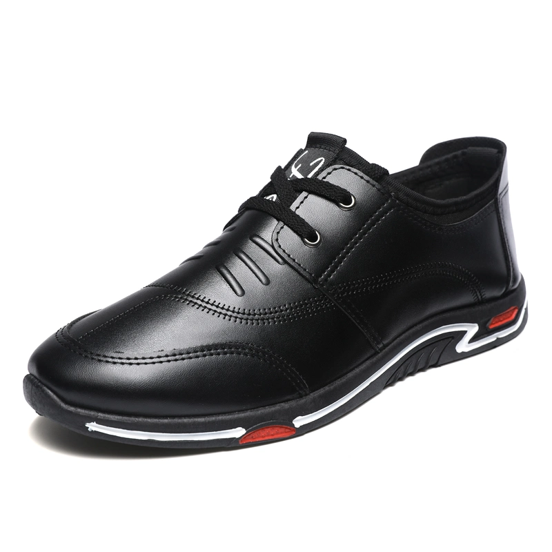 China Factory High Quality PU Leather Shoes Black Brown Classic Casual Office Shoes for Men