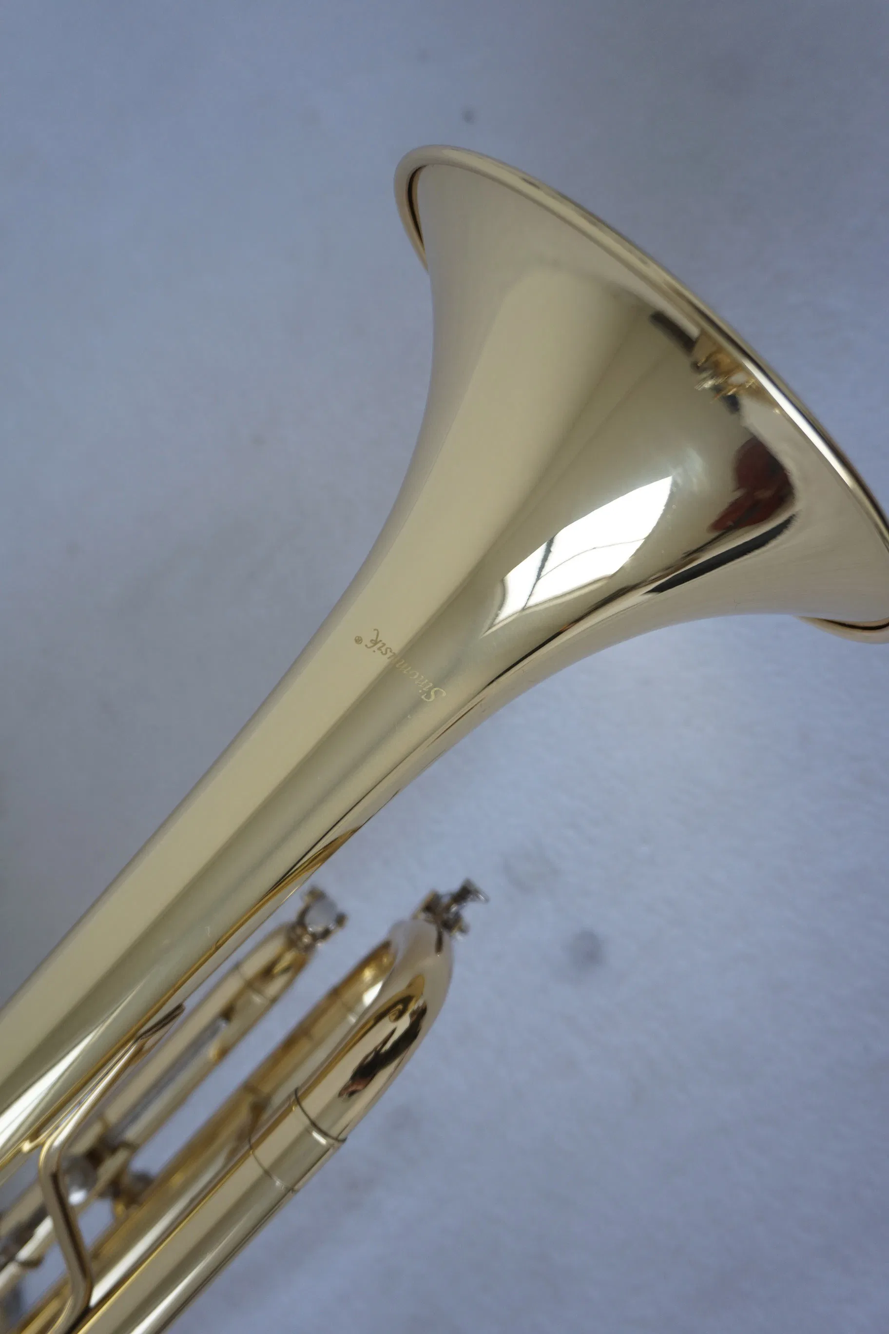 Custom Brand Brass Instrument Golden Lacquer Bb Tone Trumpet for Sale