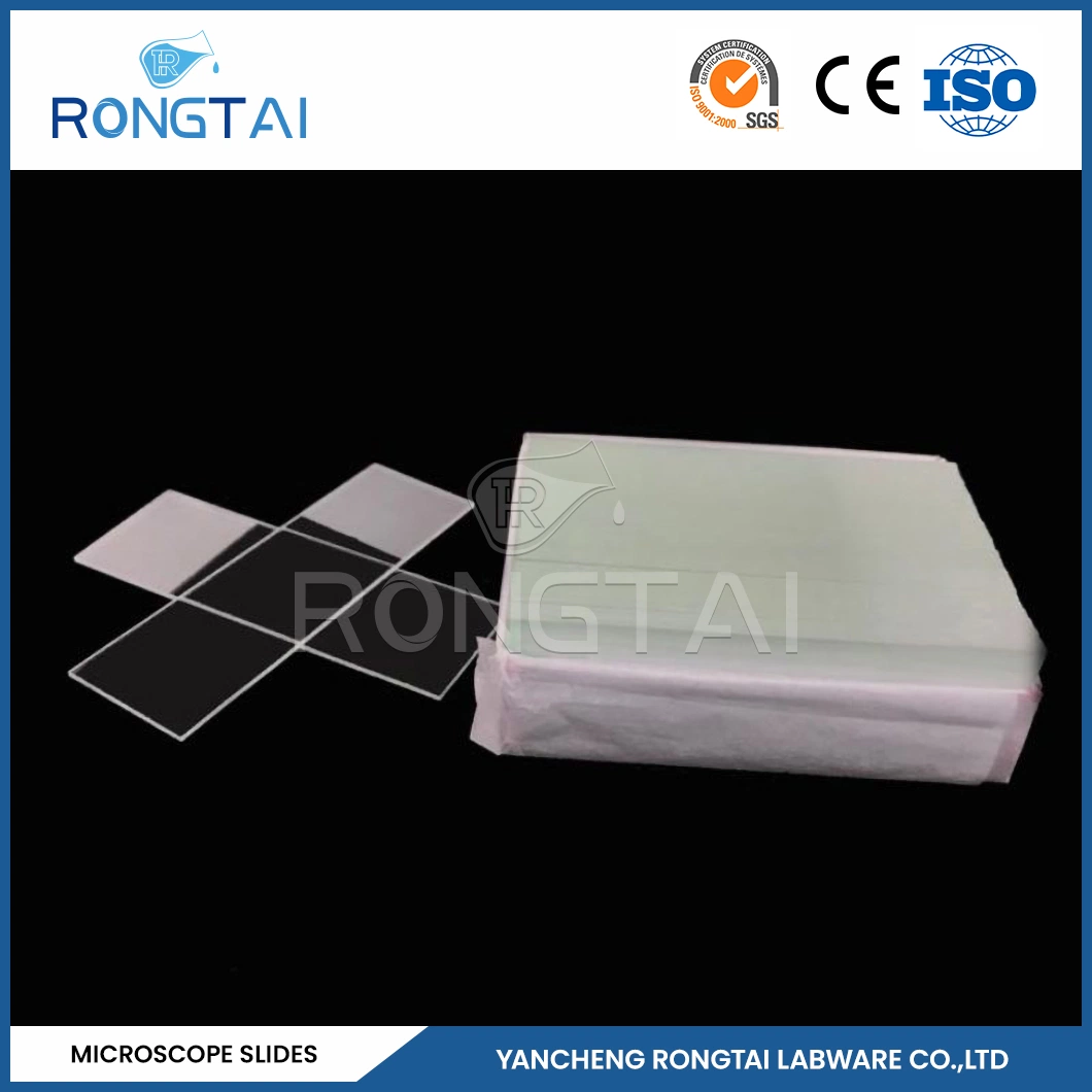 Rongtai School Laboratory Equipment Suppliers Microscope Slides Ground Edge China 7101 7102 7105 7107 7109 Microscope Prepared Teaching Slide