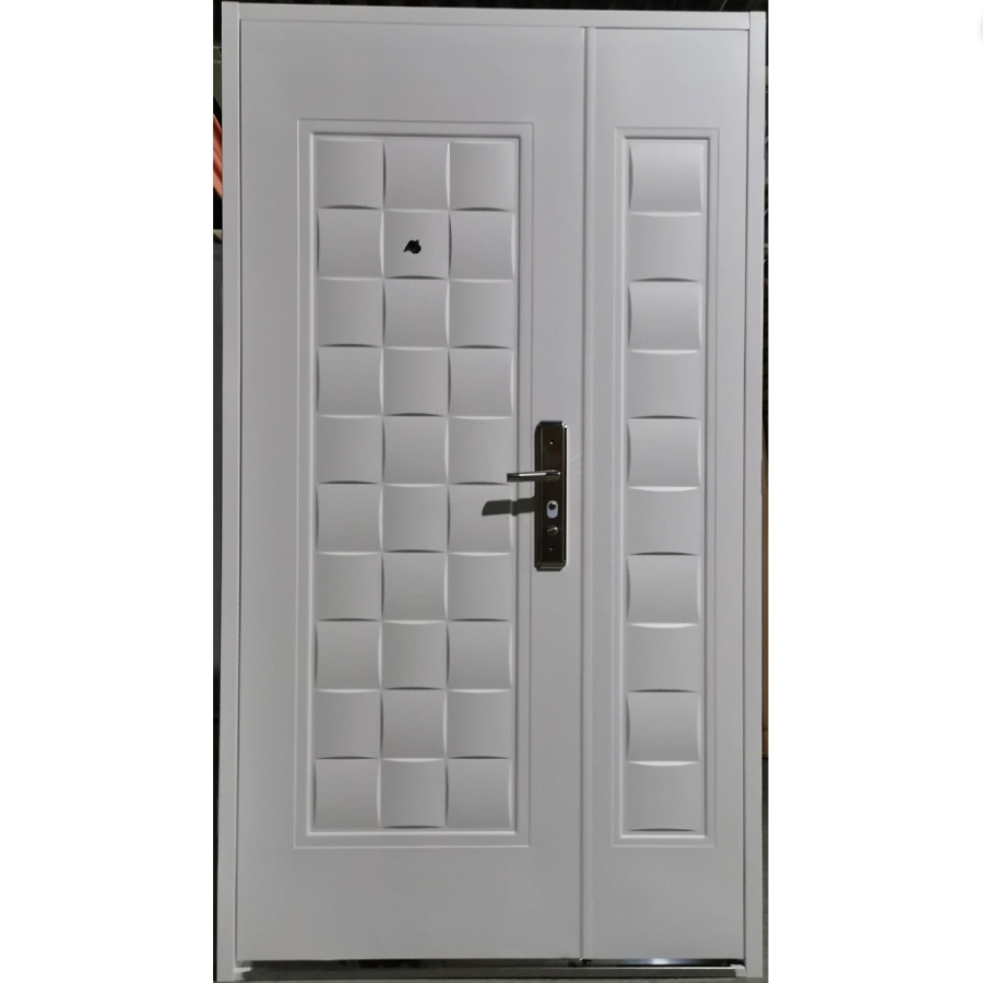 Mother&Son Security Apartment Entrance Iron White Metal Door