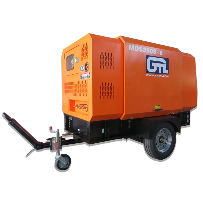 2021 Hot Sale Industrial Heavy Duty 55cfm to 1600 Cfm Mining Drilling Portable Mobile Movable Diesel Engine Screw Type Rotary Mine Air Compressor