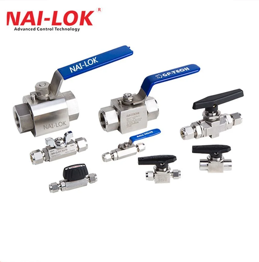 Nai-Lok 1000psi Stainless Steel SS316 Manual Panel Mounting 1/4''-1'' Gas Industry Low Pressure Mini Ball Valve