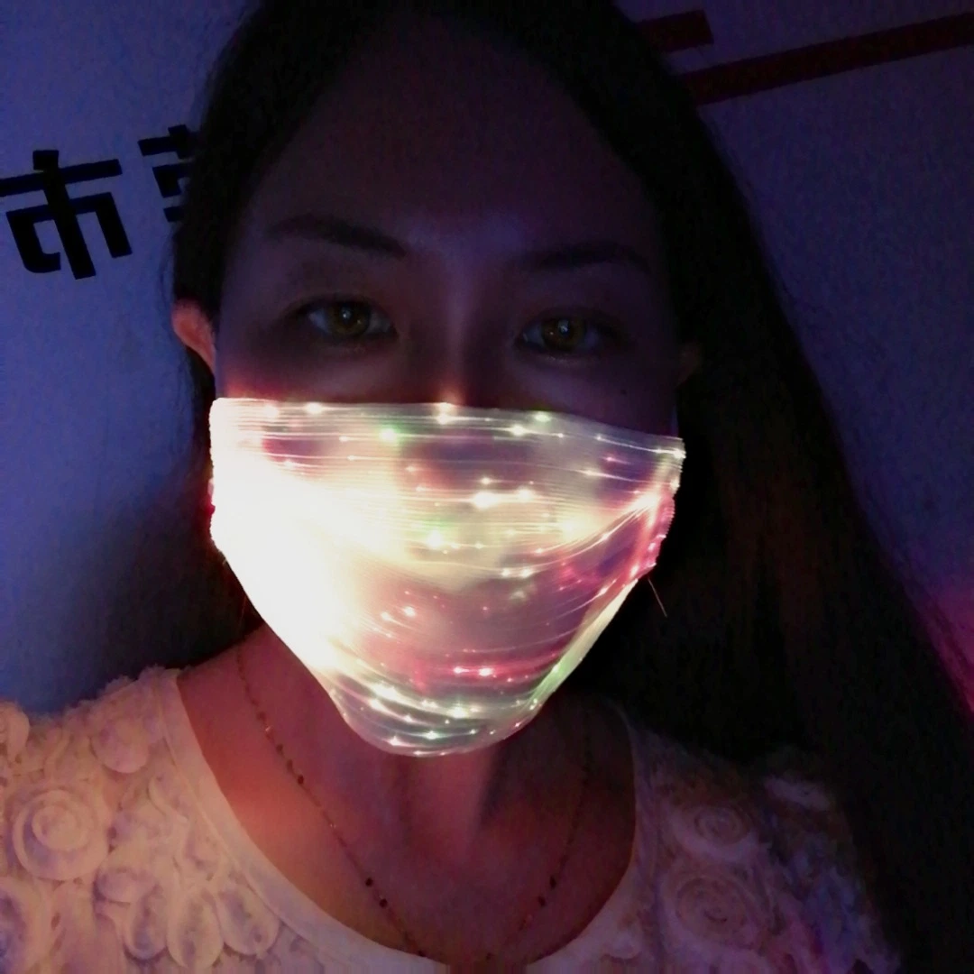 LED Luminous Charging Mask Cycling Mask Colorful Optical Fiber Fabric Bar KTV Trampoline Equipment