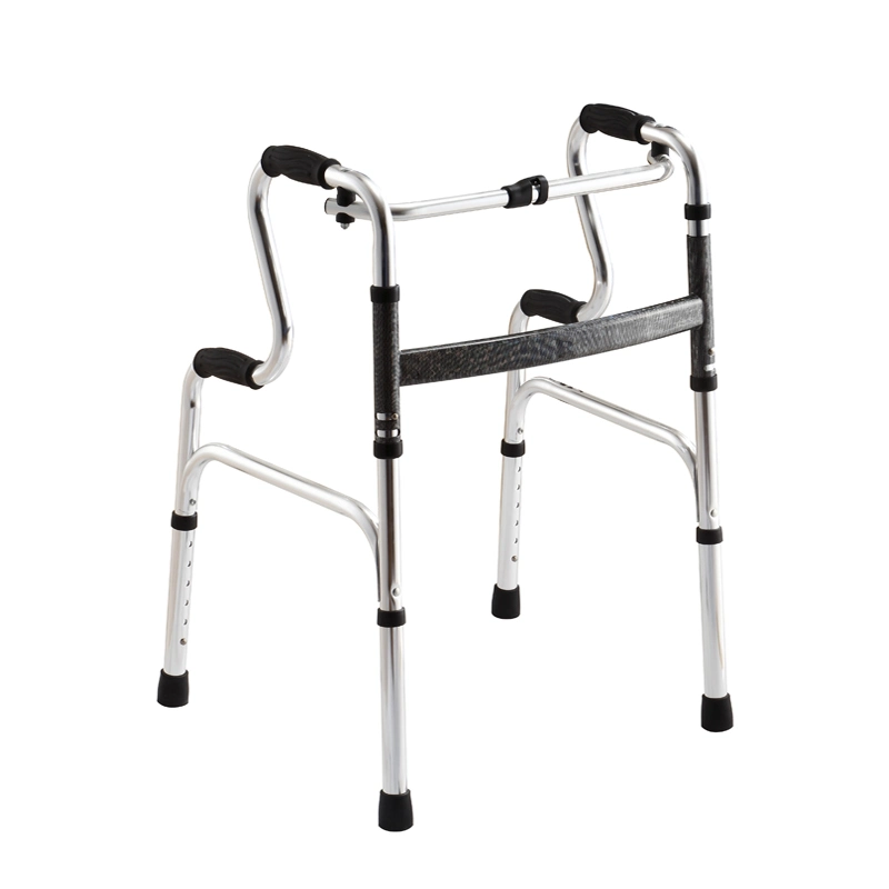 Mobility Products One Button Anodized Aluminum Walker with 5" Wheels for Elderly